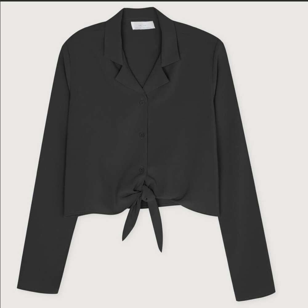 NWOT Oak + Fort Front Tie Blouse